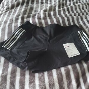 Ascender Black Athletic Shorts with White Stripe